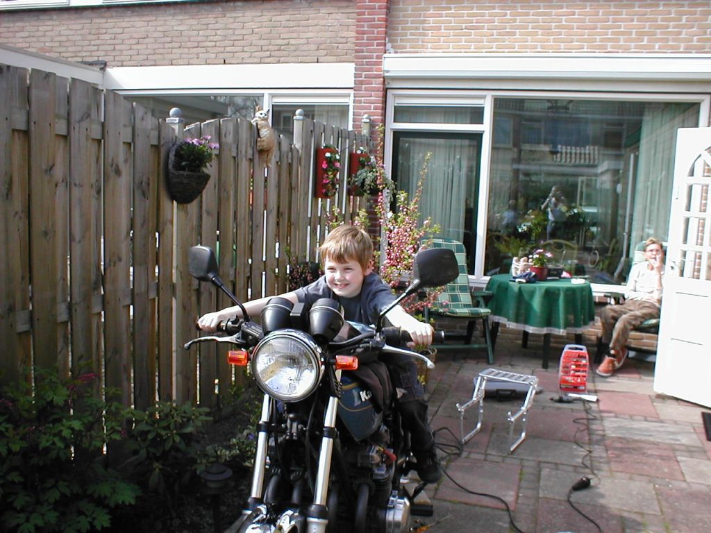 Paul op mijn oude kawasaki